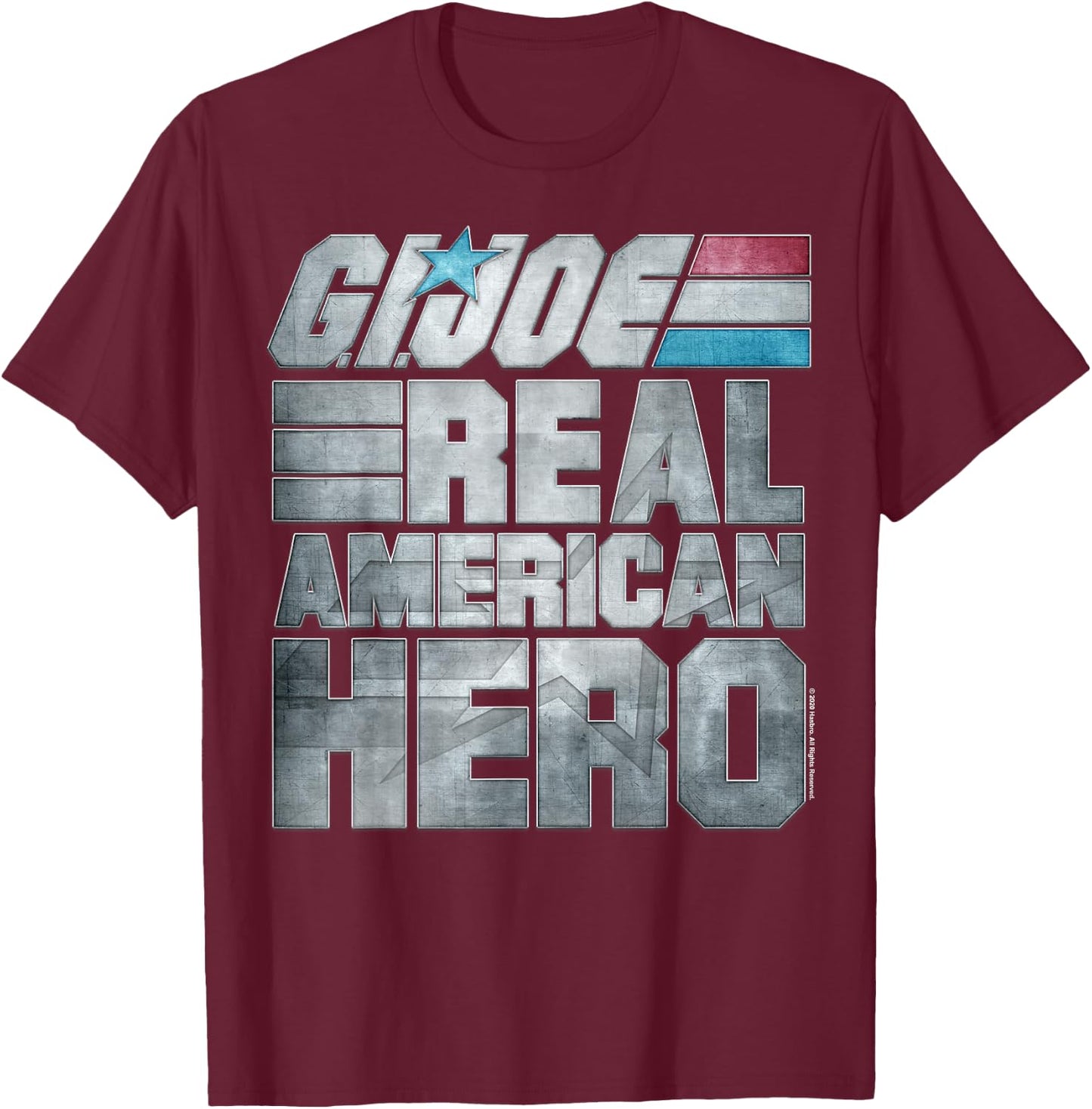G.I. Joe Real American Hero Metallic Block Logo T-Shirt - T-Shirt | Maroon