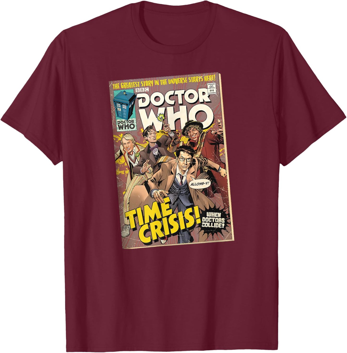 Comic Time Crisis 60th Anniversary Sci-Fi Fan T-Shirt - T-Shirt | Maroon