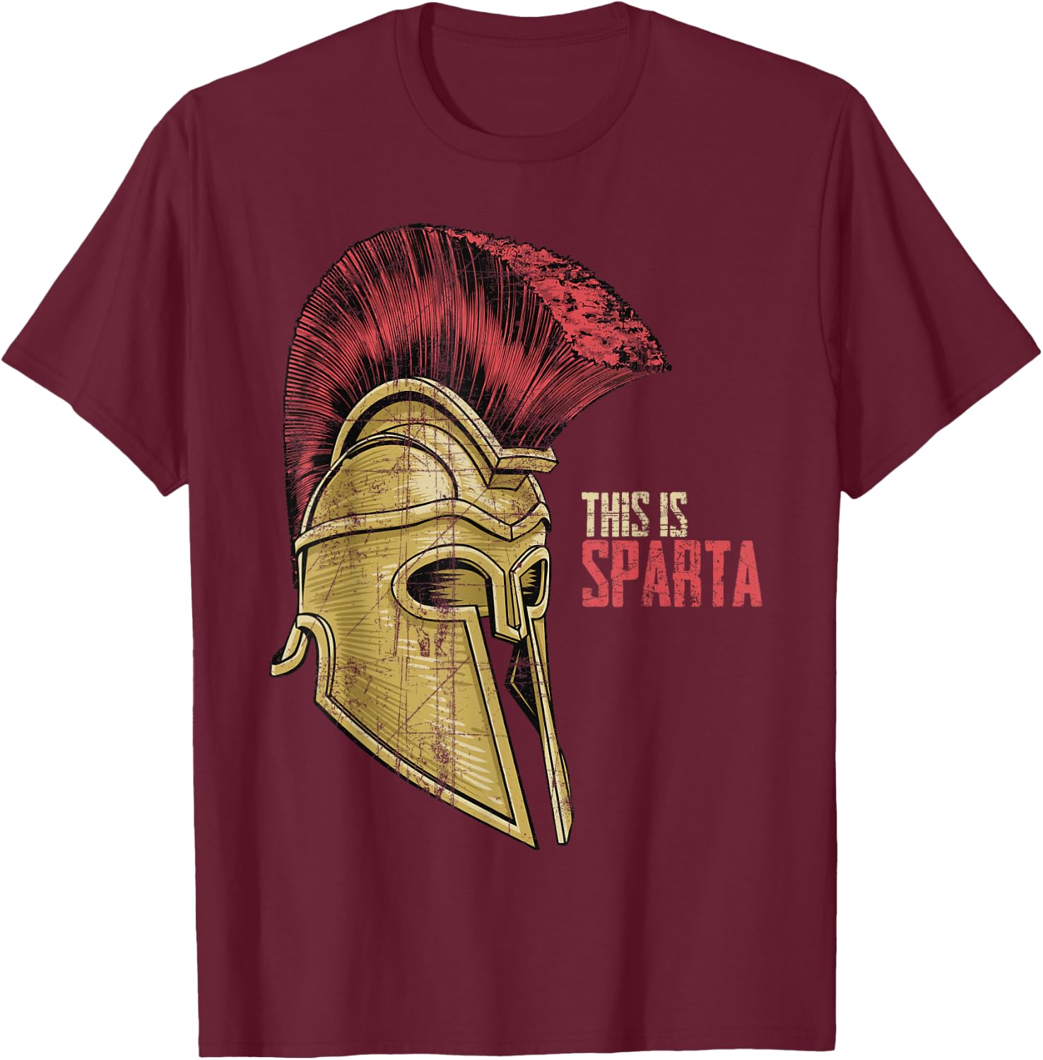 This is Sparta Warrior Helmet T-Shirt - T-Shirt | Maroon