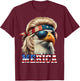 Funny Eagle Merica 4th July Blonde Wig Mullet Man T-Shirt - T-Shirt | Maroon