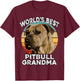 Pit bull Grandma Funny Worlds Best PitBull Grandma Vintage T-Shirt - T-Shirt | Maroon