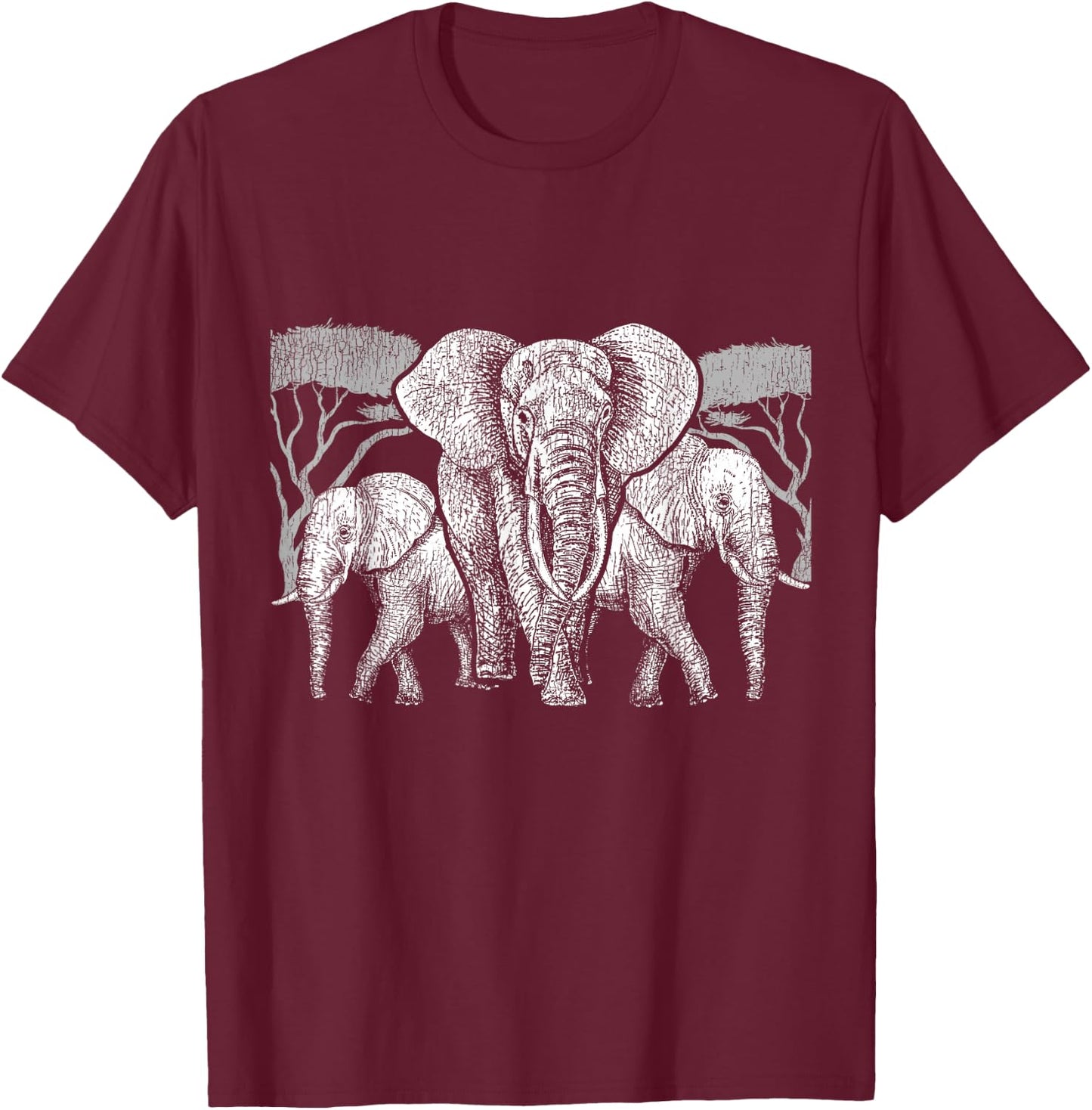 Elephant Family Africa Safari Animal Keeper Gift Elephant T-Shirt - T-Shirt | Maroon