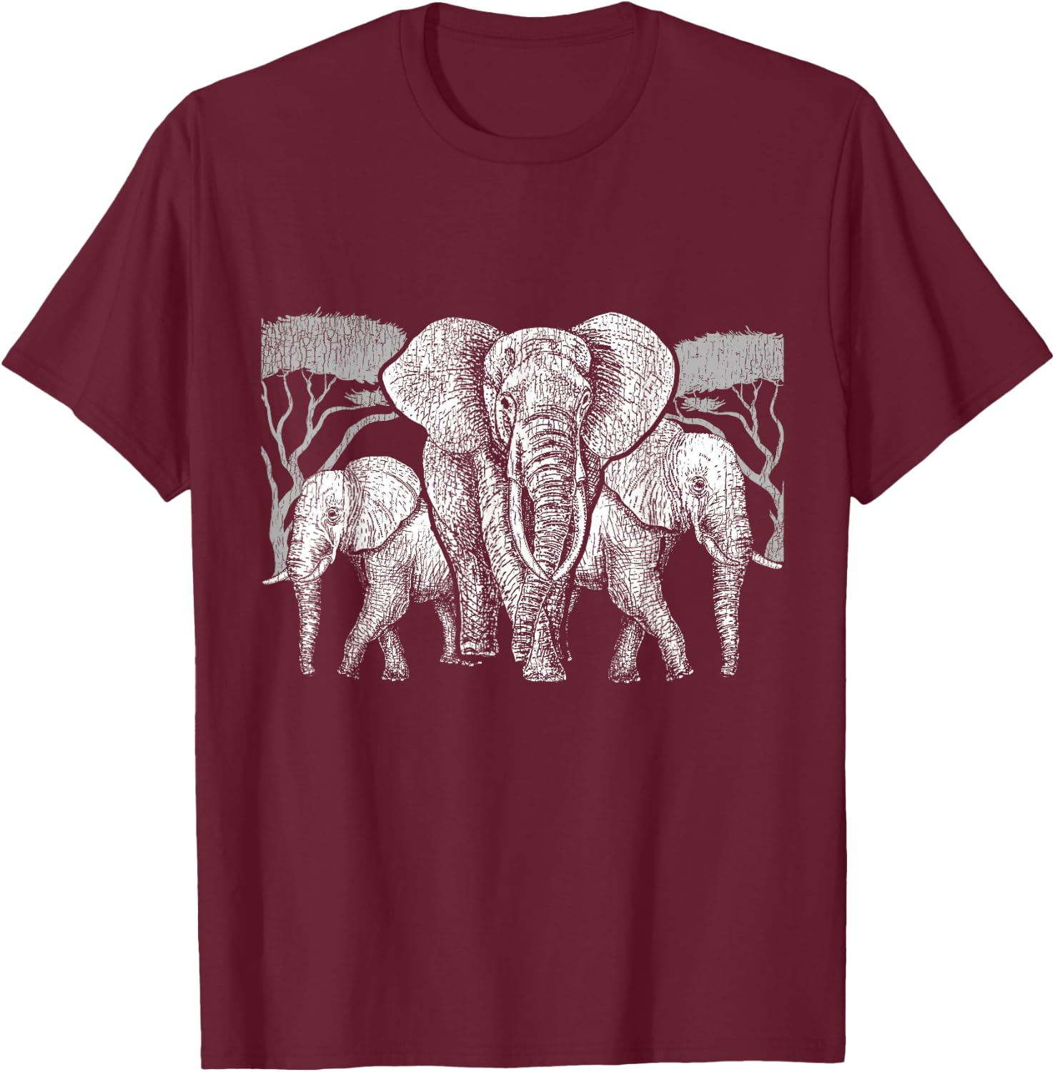 Elephant Family Africa Safari Animal Keeper Gift Elephant T-Shirt - T-Shirt | Maroon