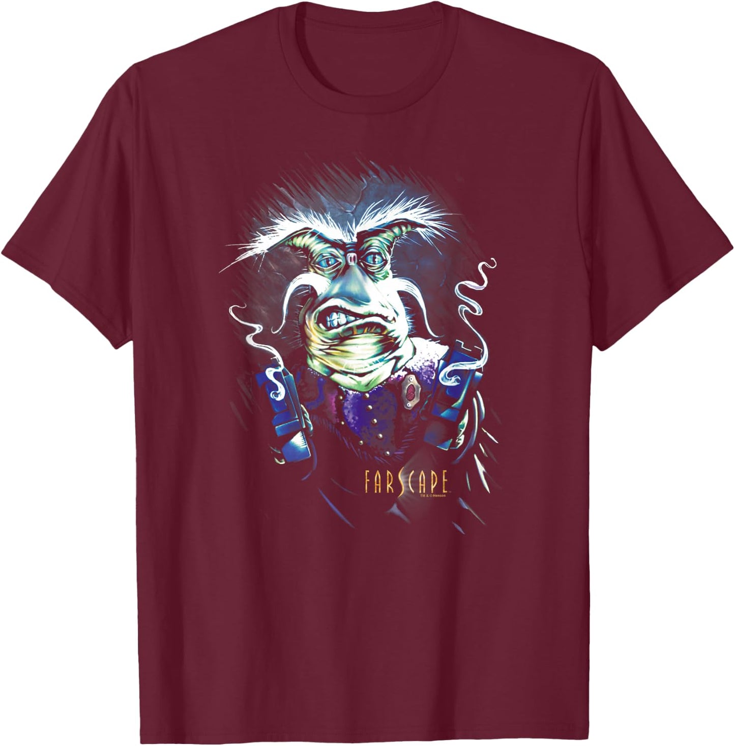 Farscape Rygel Smoking Guns T-Shirt - T-Shirt | Maroon