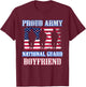 Proud Army National Guard Boyfriend Vintage Military Army T-Shirt - T-Shirt | Maroon