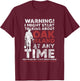 Warning Oak Island Metal Detecting Gift T-Shirt - T-Shirt | Maroon