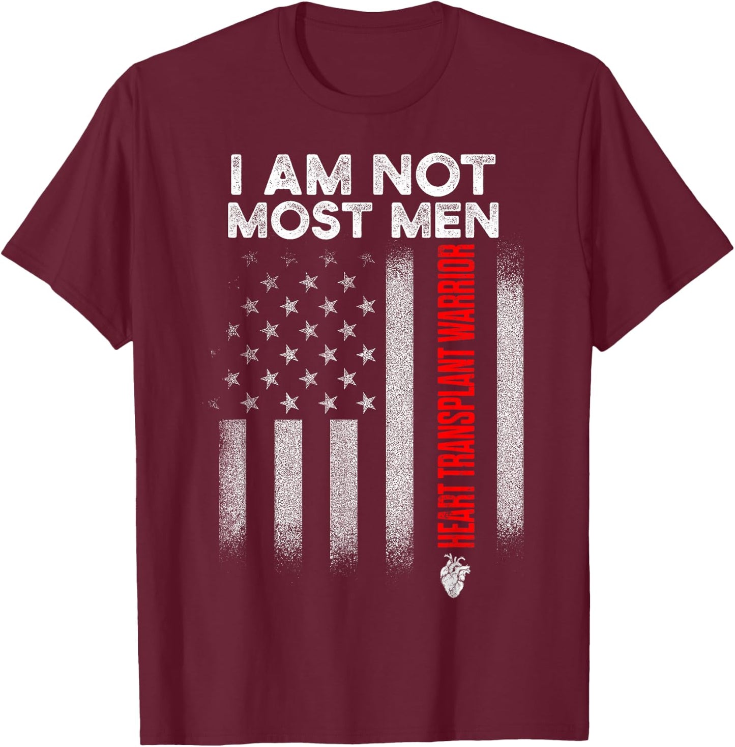 Heart Transplant Recipient America Surgery Survivor T-Shirt - T-Shirt | Maroon