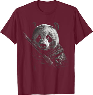 Panda Artwork - Martial Arts Animal Panda T-Shirt - T-Shirt | Maroon