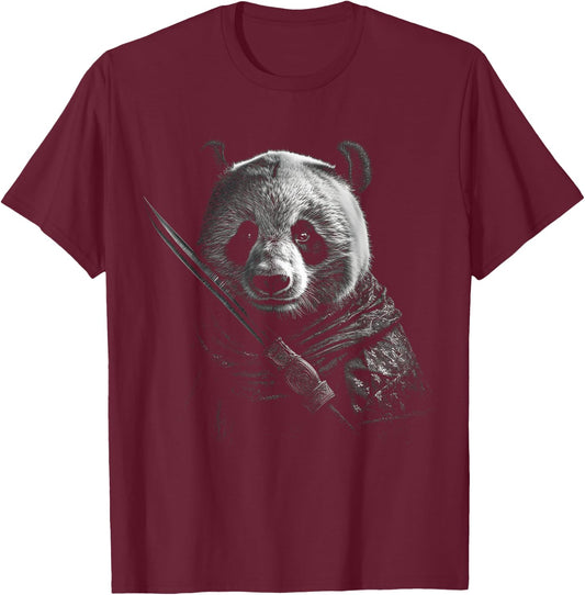 Panda Artwork - Martial Arts Animal Panda T-Shirt - T-Shirt | Maroon