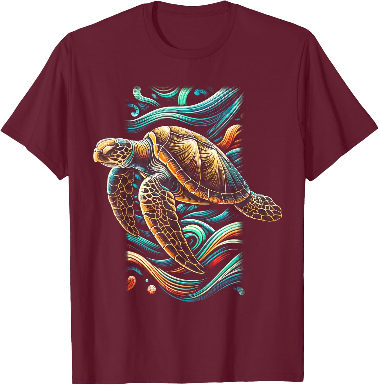Sea Turtle Beach Lover Ocean Animal Graphic Novelty T-Shirt - T-Shirt | Maroon
