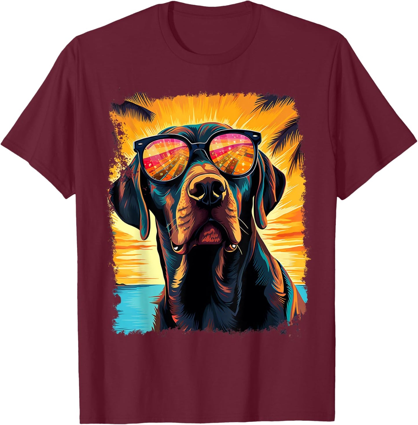 Hawaiian Labrador Retriever T-Shirt - T-Shirt | Maroon