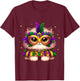 Carnival NOLA Party Fluffy Pet Cat Mardi Gras Costume Masquerade Men Women Kids T-Shirt - T-Shirt | Maroon