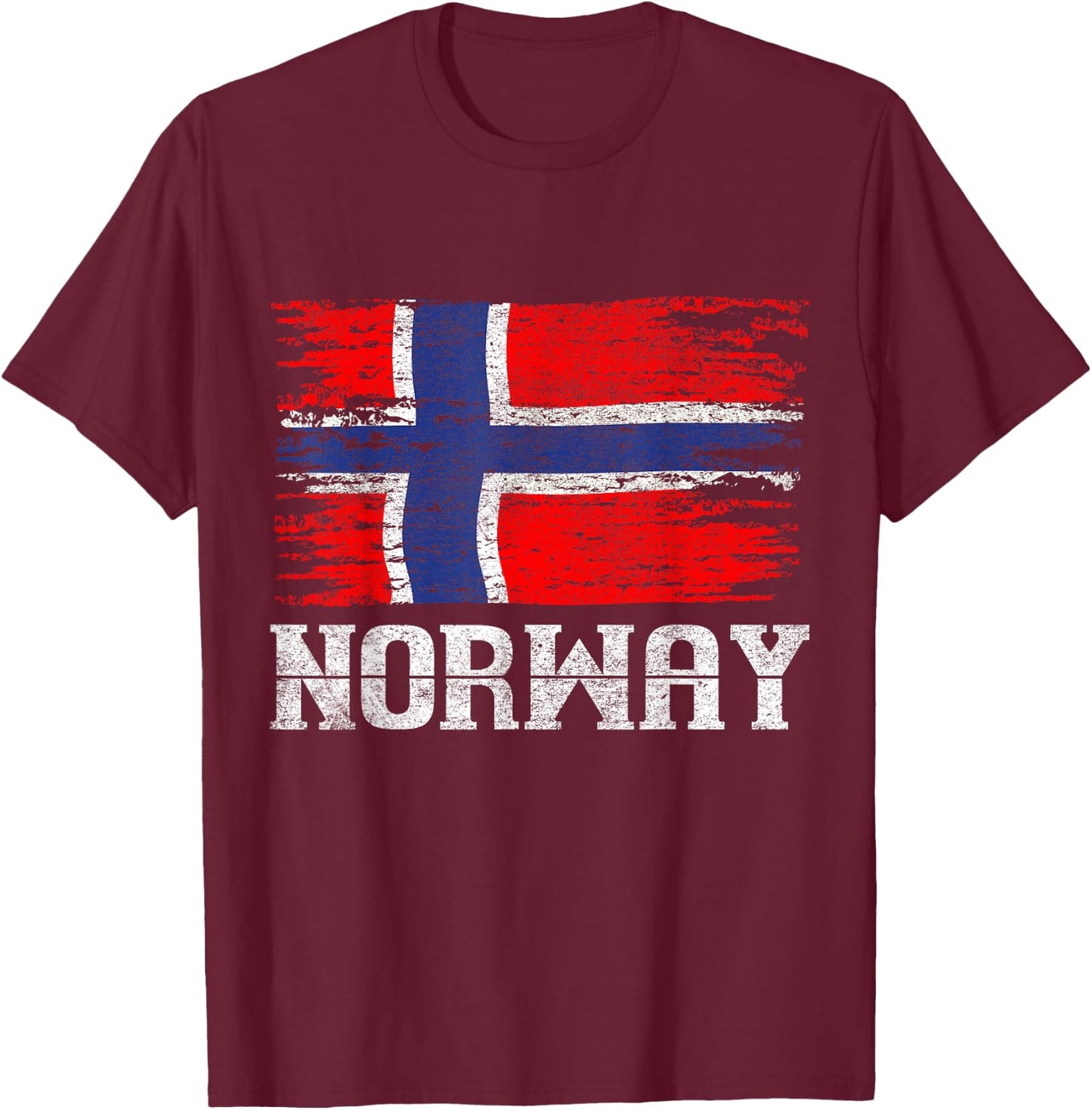 Norway Flag Scandinavia Gift Oslo Norway T-Shirt - T-Shirt | Maroon