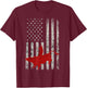 American Flag Bull Riding Cowboy Gift Rodeo T-Shirt - T-Shirt | Maroon