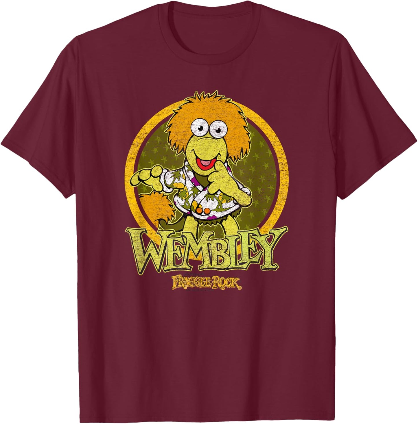 Fraggle Rock Wembley Circle T-Shirt - T-Shirt | Maroon