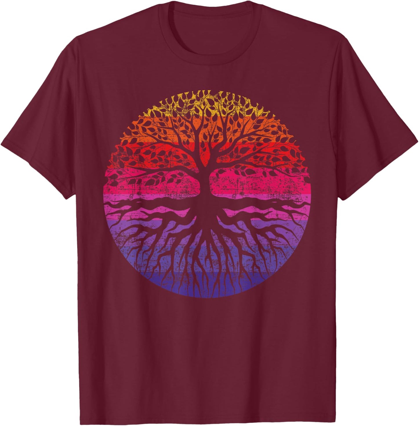 Tree Outdoor Leaves Wildlife Forest Nature T-Shirt - T-Shirt | Maroon