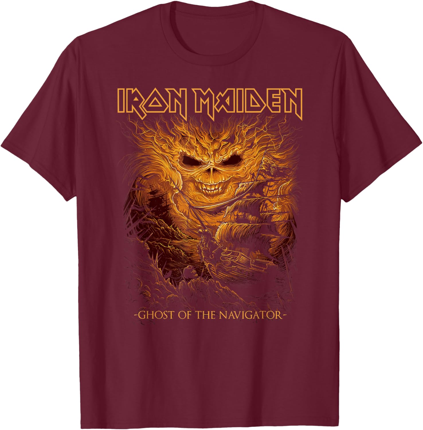 Iron Maiden - Ghost of the Navigator T-Shirt - T-Shirt | Maroon