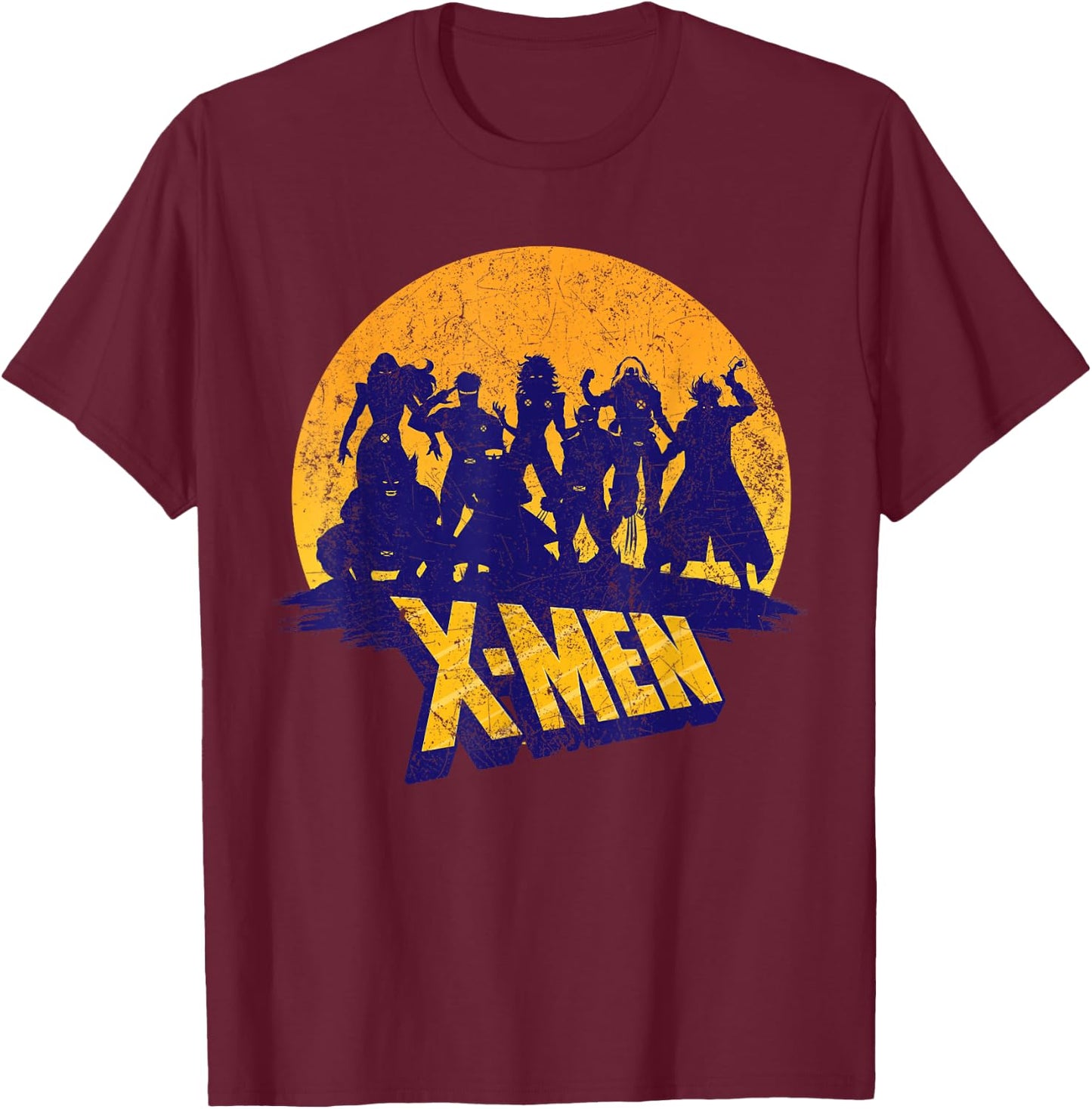 Marvel X-Men Logo and Mutants Classic T-Shirt - T-Shirt | Maroon