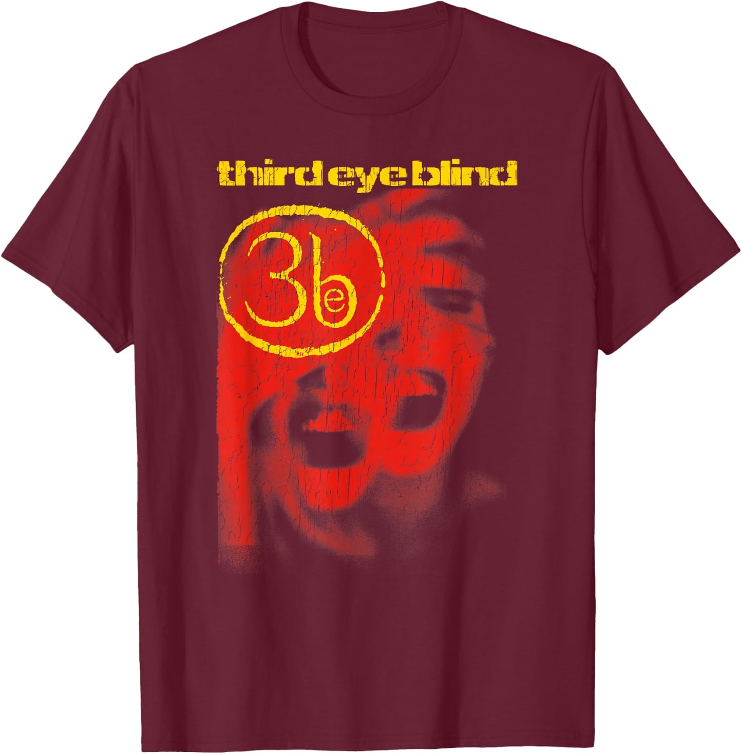 Third Eye Blind Self-Titled Vintage Crackle T-Shirt - T-Shirt | Maroon