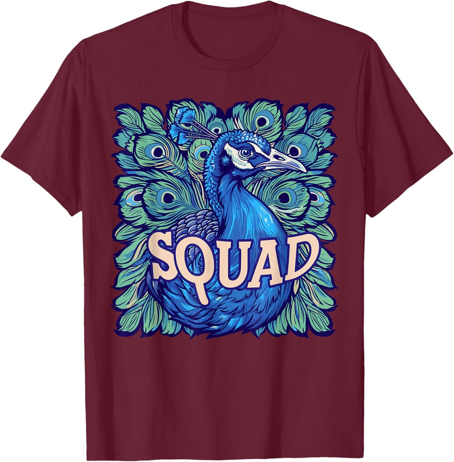 Peacock SQUAD, Gifts for people who like Peacock T-Shirt - T-Shirt | Maroon
