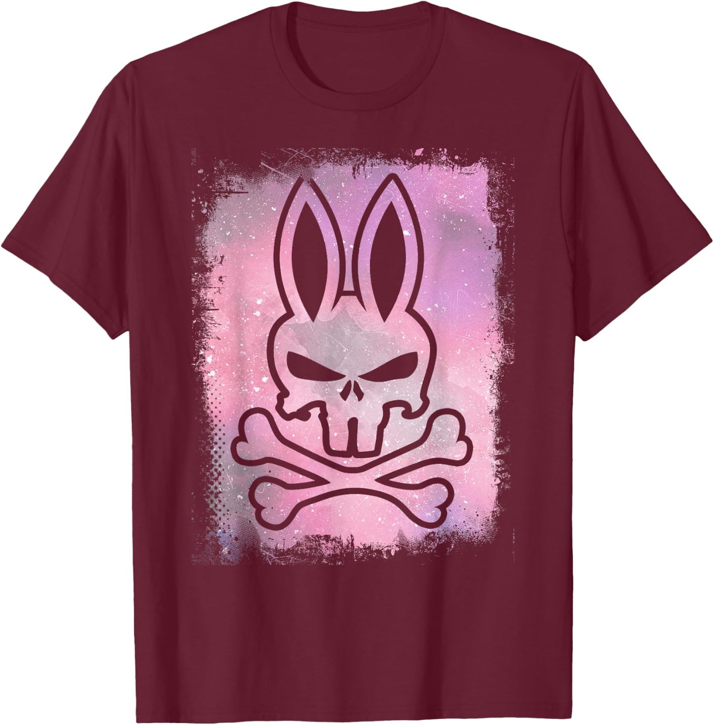 Rabbit Skull I Hare Skull Bones Design T-Shirt - T-Shirt | Maroon
