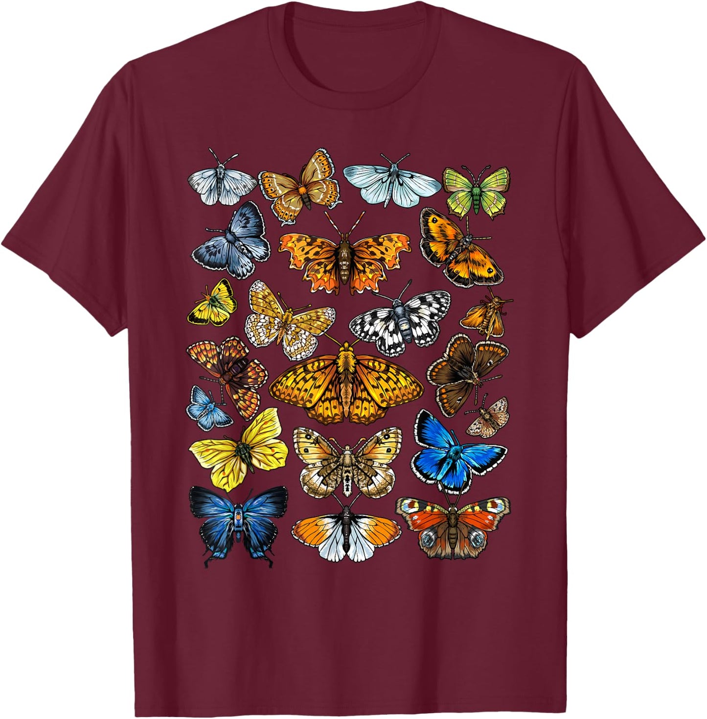 Butterfly Gift Women Kids Butterfly Lover Collection T-Shirt - T-Shirt | Maroon