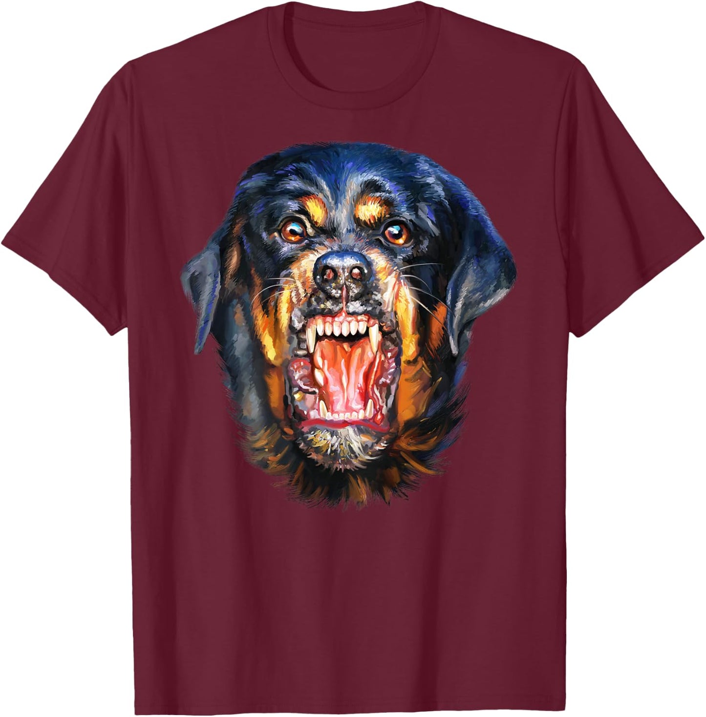 Ferocious Rottweiler Dog T-Shirt - T-Shirt | Maroon