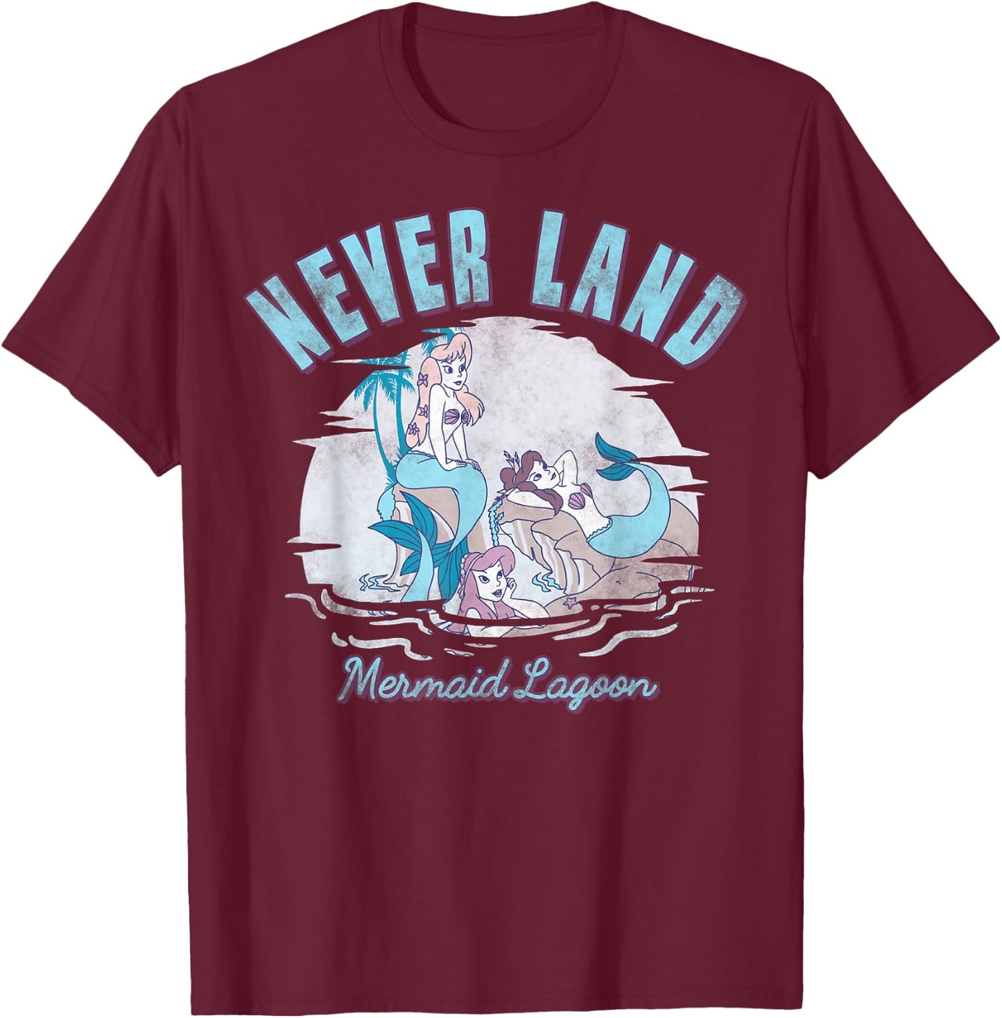 Disney Peter Pan Never Land Mermaid Lagoon T-Shirt - T-Shirt | Maroon
