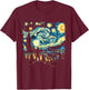 Funny Bigfoot Starry Night Sasquatch Van Gogh Sky Painting T-Shirt - T-Shirt | Maroon
