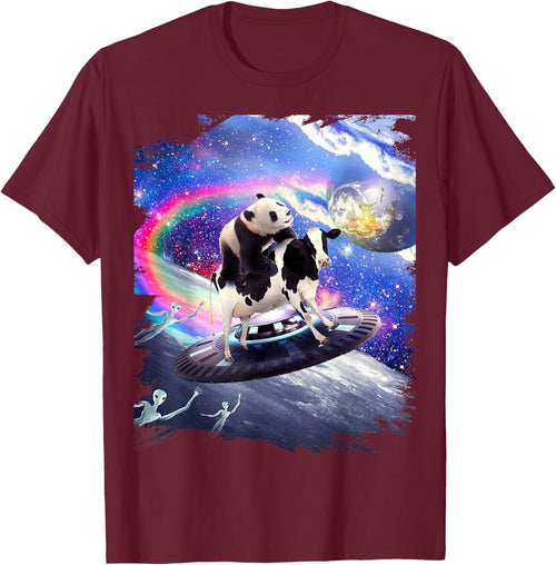 Nice funny Panda Cow - Panda Riding Flying Cow UFO