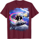 Nice funny Panda Cow - Panda Riding Flying Cow UFO T-Shirt - T-Shirt | Maroon