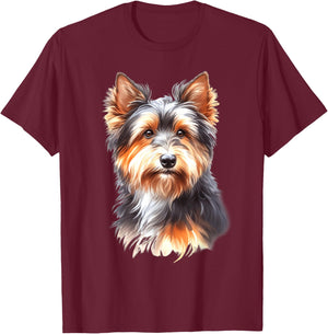Australian Terrier Dog Portrait T-Shirt - T-Shirt | Maroon
