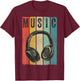Electronic Music Lover DJ Gift Vintage Retro Headphones Small T-Shirt - T-Shirt | Maroon