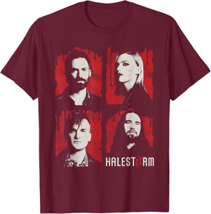 Halestorm - Drip Band Photo T-Shirt - T-Shirt | Maroon
