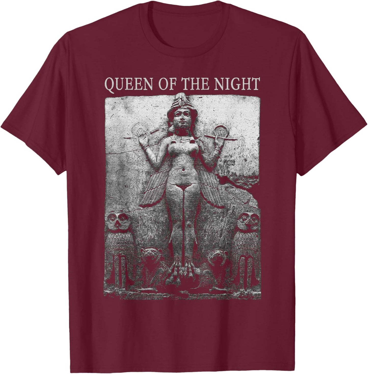 Lilith Inanna Queen of the Night Ishtar Ereshkigal Sumerian T-Shirt - T-Shirt | Maroon