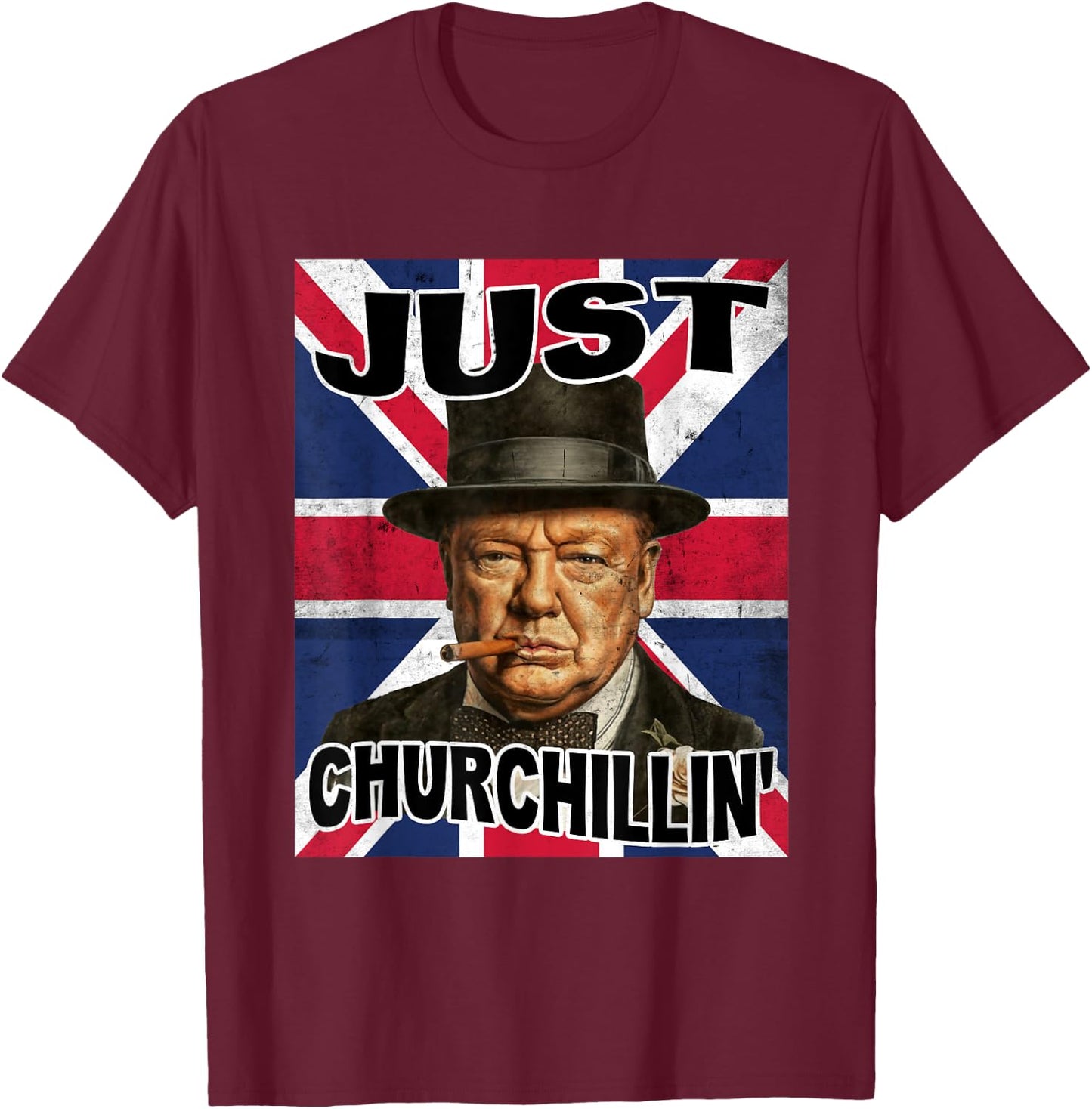Retro Winston Churchill Shirt Costume For Kids Boys Men T-Shirt - T-Shirt | Maroon