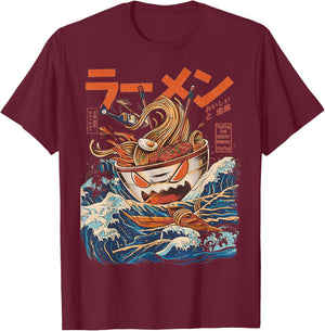 Funny Vintage Japanese The Great Ramen Grunge Asian Gift T-Shirt - T-Shirt | Maroon