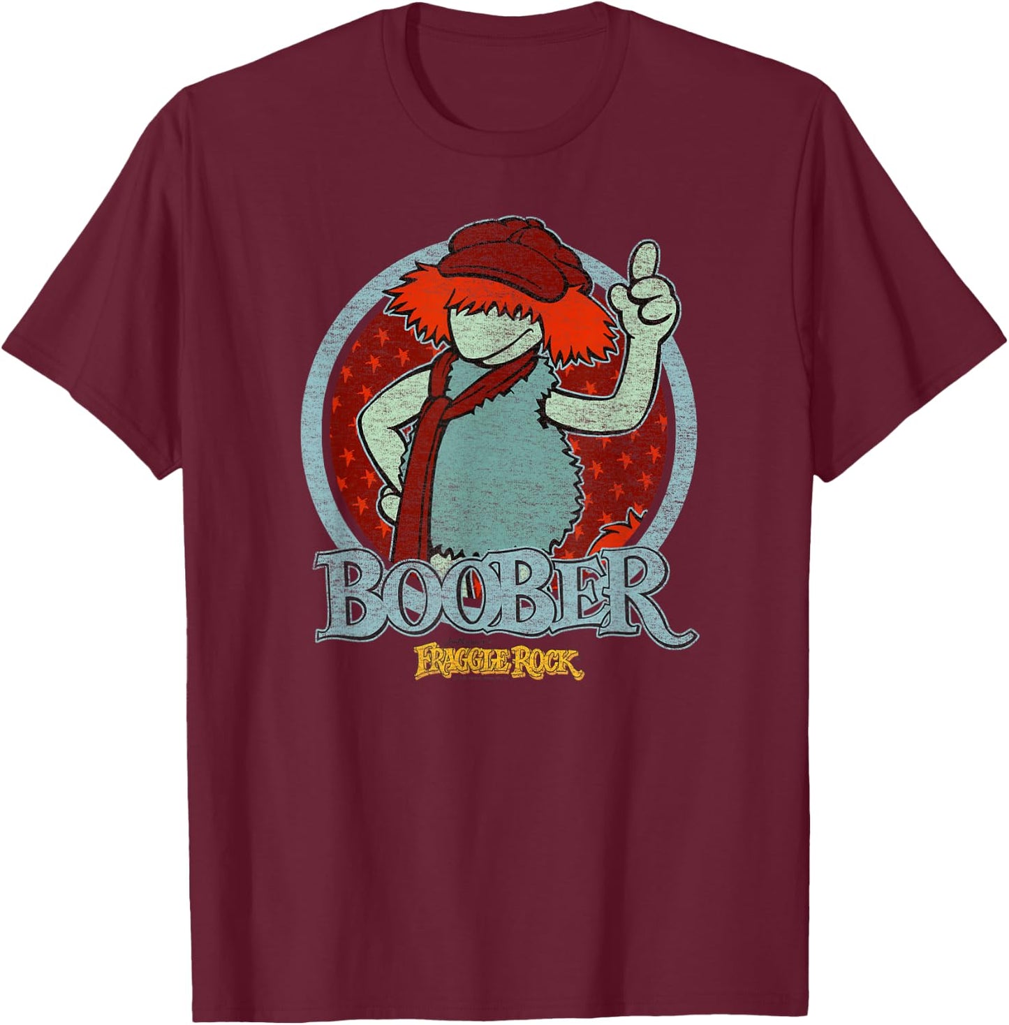Fraggle Rock Boober Circle T-Shirt - T-Shirt | Maroon