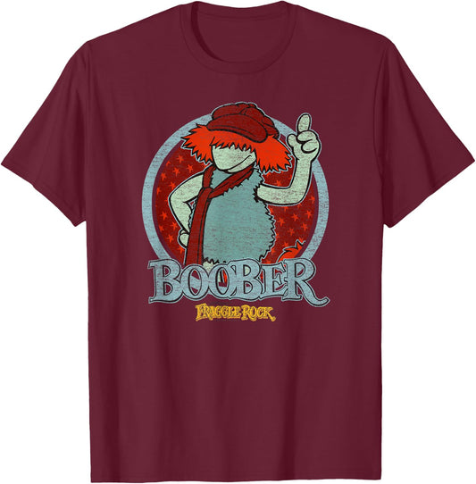 Fraggle Rock Boober Circle T-Shirt - T-Shirt | Maroon
