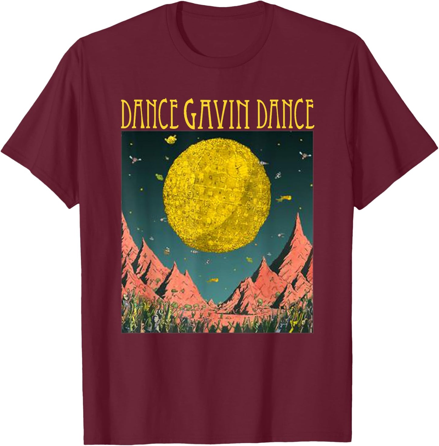 Dance Gavin Dance Mothership graphic - Dance Gavin Dance T-Shirt - T-Shirt | Maroon