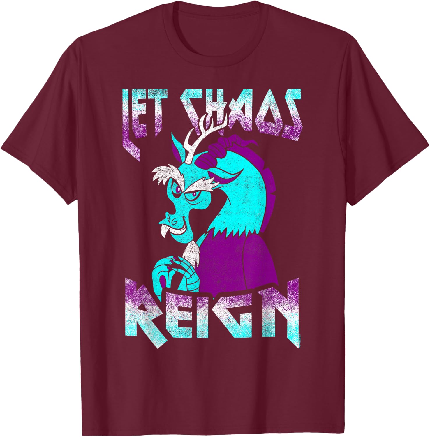 My Little Pony: Friendship Is Magic Let Chaos Reign Vintage T-Shirt - T-Shirt | Maroon