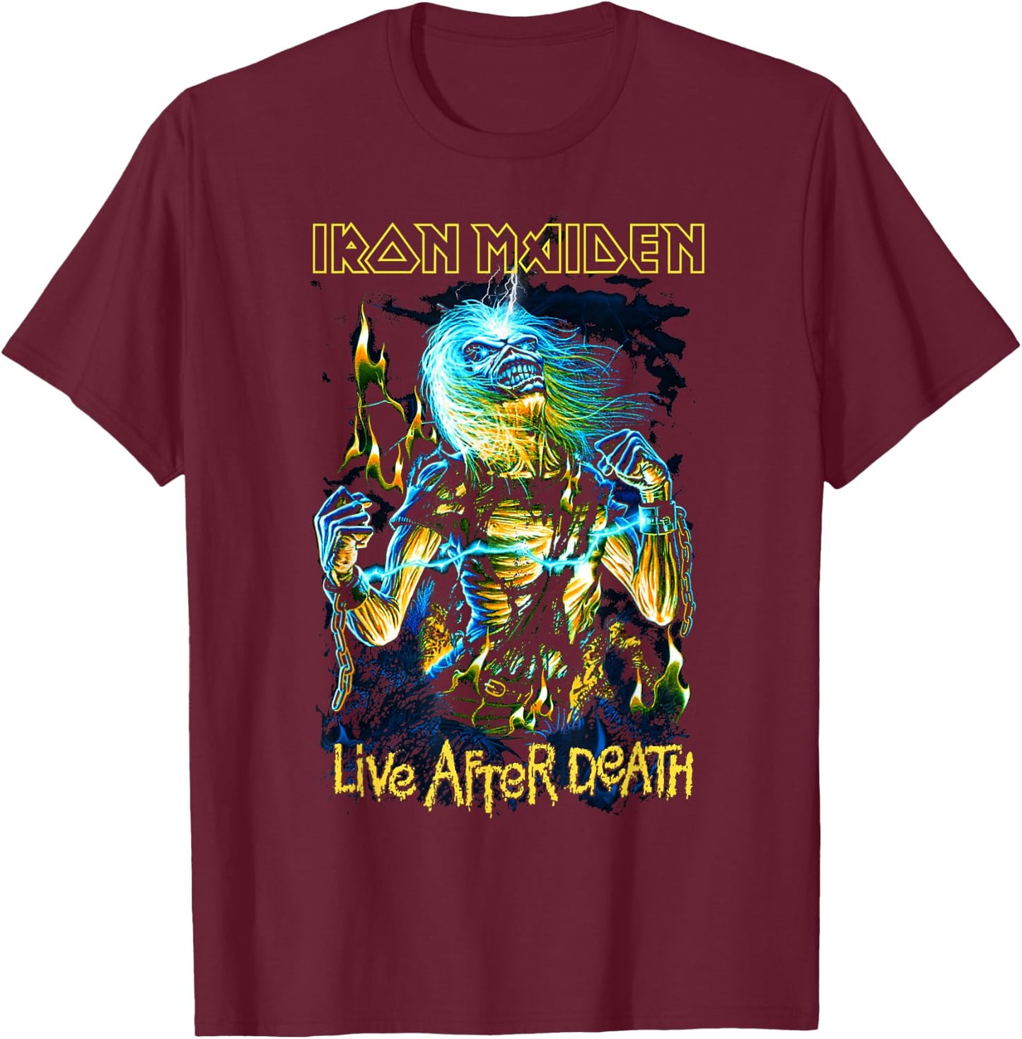 Iron Maiden Live After Death T-Shirt - T-Shirt | Maroon