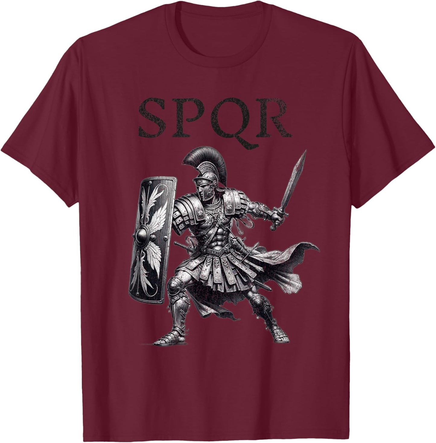 SPQR Roman Empire Gladiator Legion Centurion Soldier Warrior T-Shirt - T-Shirt | Maroon