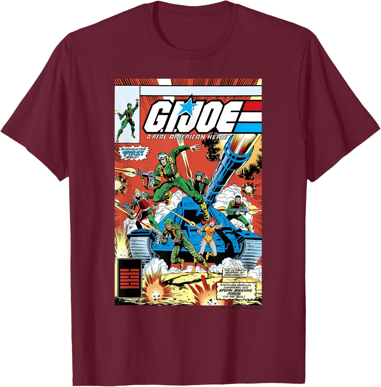 G.I. Joe A Real American Hero Comic Book Cover Small T-Shirt - T-Shirt | Maroon