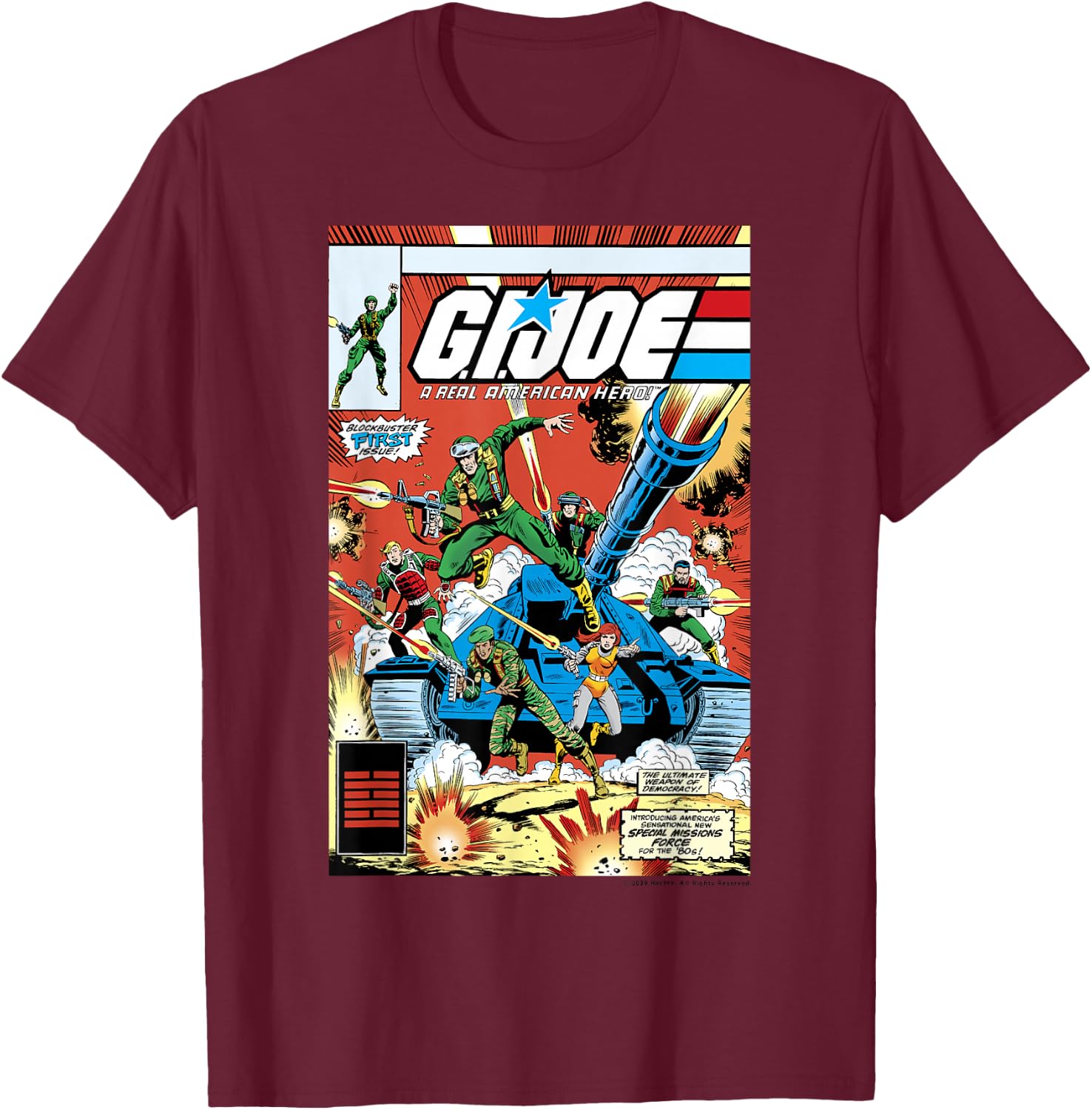 G.I. Joe A Real American Hero Comic Book Cover Small T-Shirt - T-Shirt | Maroon