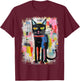Hip Hop Cat Y2K Vintage Hipster Retro Edgy Streetwear Cat T-Shirt - T-Shirt | Maroon