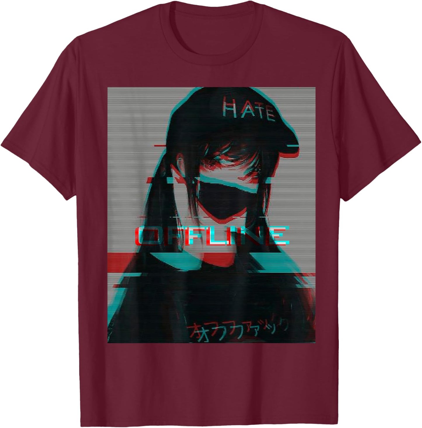 Aesthetic Vaporwave Japanese Futurism Anime Retro Hentai T-Shirt - T-Shirt | Maroon