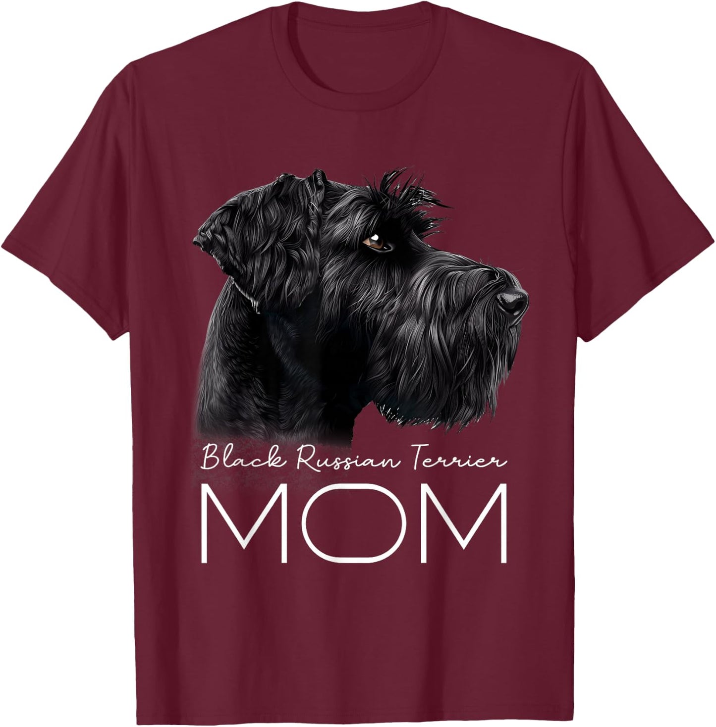 Black Russian Terrier Mom T-Shirt - T-Shirt | Maroon