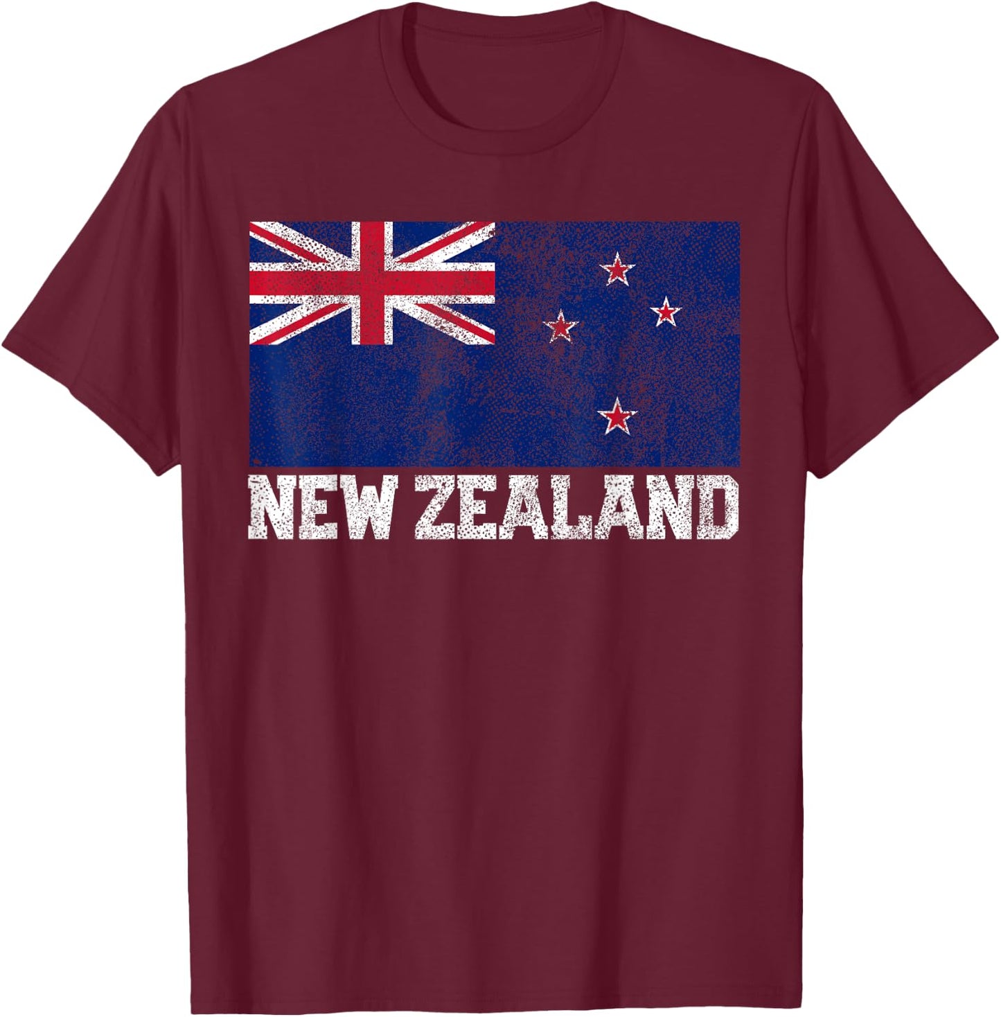 New Zealand Flag National Pride Roots Country Family Nation T-Shirt - T-Shirt | Maroon