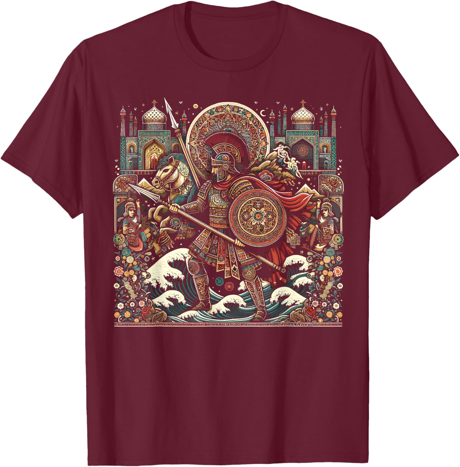 Persian Immortal Achaemenid Empire Persian Warrior T-Shirt - T-Shirt | Maroon